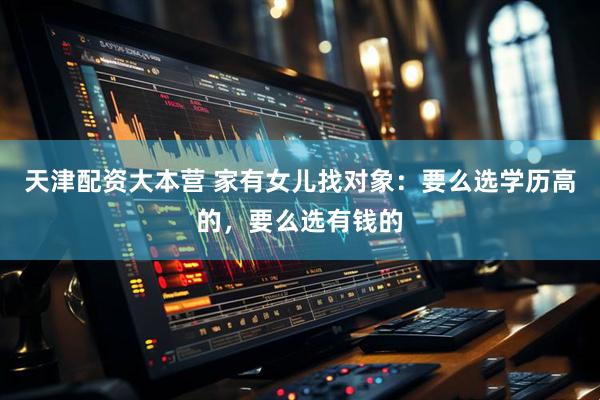 天津配资大本营 家有女儿找对象：要么选学历高的，要么选有钱的