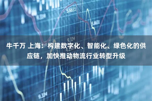 牛千万 上海：构建数字化、智能化、绿色化的供应链，加快推动物流行业转型升级