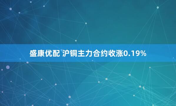 盛康优配 沪铜主力合约收涨0.19%